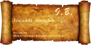Inczédi Benedek névjegykártya