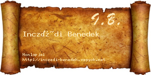 Inczédi Benedek névjegykártya
